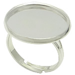 Brass Ring Bezel Base, Ορείχαλκος, χρώμα επάργυρα, ρυθμιζόμενο, μόλυβδο \x26amp; κάδμιο ελεύθεροι, 20x20mm, 18x18mm, Εσωτερική διάμετρος:Περίπου 18mm, Μέγεθος:7, 200PCs/τσάντα, Sold Με τσάντα