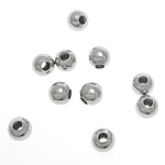 Perles bijoux en laiton, Rond, Placage de couleur platine, lisse, sans plomb et cadmium, 4mm, Trou:Environ 1.5mm, 10000PC/sac, Vendu par sac