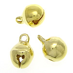 Messing Bell Hanger, gold plated, lood en cadmium vrij, 7.50x10.50mm, Gat:Ca 2mm, 2000pC's/Bag, Verkocht door Bag