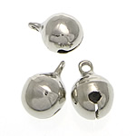 Žalvaris Bell pakabukas, Žalvarinis, Varpas, platinos spalva padengtas, švino ir kadmio nemokamai, 10x14mm, Skylė:Apytiksliai 2mm, 1000kompiuteriai/Krepšys, Pardavė Krepšys