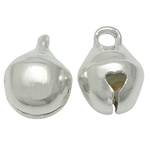 Messing Bell Hanger, silver plated, lood en cadmium vrij, 6x8mm, Gat:Ca 1.5mm, 3000pC's/Bag, Verkocht door Bag