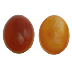 Red Agate Cabochon, Flad Oval, naturlig, flad bagside, rød, 8x10mm, 50pc'er/Lot, Solgt af Lot