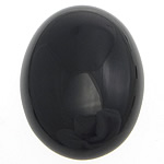 Cabochon en agate, agate noire, ovale, naturel, lisse, noire, 8x10mm, 50PC/lot, Vendu par lot