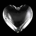 Crystal Vedhæng, Krystal, Flad Heart, Krystal, 43x15mm, Hole:Ca. 2mm, Solgt af PC