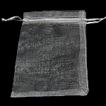 Sac à bijoux, organza, rectangle, transparent, 100x120mm, 100PC/sac, Vendu par sac