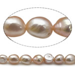 Barokní kultivované sladkovodní perle, Sladkovodní Pearl, růžový, Grade AA, 8-9mm, Otvor:Cca 0.8mm, Prodáno za 15 inch Strand