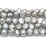 Perles nacres pommes de terre de culture d'eau douce, perle d'eau douce cultivée, pomme de terre, naturel, gris, Niveau AA, 6-7mm, Trou:Environ 0.8mm, Vendu par 15 pouce brin