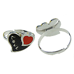 Emalje Mood fingerring, Zinc Alloy, Heart, nikkel, bly & cadmium fri, 17x14mm, Hole:Ca. 16-20mm, 100pc'er/Box, Solgt af Box