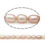 Rýže kultivované sladkovodní perle, Sladkovodní Pearl, přírodní, růžový, Grade, 4-5mm, Otvor:Cca 0.8mm, Prodáno za 15 inch Strand