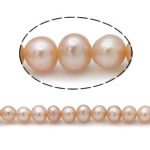 Barokní kultivované sladkovodní perle, Sladkovodní Pearl, růžový, Grade AA, 5mm, Otvor:Cca 0.8mm, Prodáno za 15 inch Strand