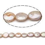 Coin odlad sötvattenspärla pärlor, Freshwater Pearl, rosa, Grade AA, 12-13mm, Hål:Ca 0.8mm, Såld Per 15 inch Strand