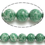 Green Spot kő gyöngyök, Kerek, természetes, 10mm, Lyuk:Kb 1mm, Hossz Kb 15 inch, 10Strands/Lot, Kb 37PC-k/Strand, Által értékesített Lot