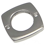 Rustfrit stål Connector, Stainless Steel, Square, 1/1 løkke, oprindelige farve, 13.50x13.50x2mm, Hole:Ca. 1mm, 100pc'er/Lot, Solgt af Lot