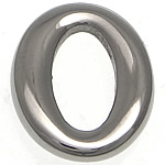 Conector de aço inoxidável, Oval achatado, cor original, 12x14.50x3mm, Buraco:Aprox 5x10mm, 50PCs/Lot, vendido por Lot