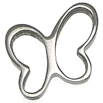 Rustfrit stål Connector, Stainless Steel, Butterfly, 1/1 løkke, oprindelige farve, 16x16x2mm, 50pc'er/Lot, Solgt af Lot