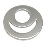 Ciondoli gioielli in acciaio inox, Cerchio piatto, colore originale, 15x15x1mm, Foro:Appross. 6mm, 100PC/lotto, Venduto da lotto