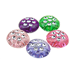 Silver Accent Acrylic Beads Flat Oval mixed colors Approx 1mm Sold By Bag