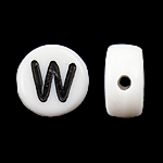 Alphabet Acrylic Beads Coin white Approx 0.5mm 3600- Sold By Bag