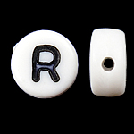 Alphabet Acrylic Beads Coin white Approx 0.5mm 3600- Sold By Bag