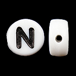 Alphabet Acrylic Beads Coin white Approx 0.5mm 3600- Sold By Bag