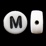 Alphabet Acrylic Beads Coin white Approx 0.5mm 3600- Sold By Bag