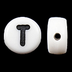 Alphabet Acrylic Beads Coin white Approx 0.5mm 3600- Sold By Bag