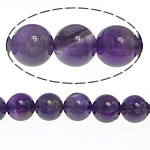 Natürliche Amethyst Perlen, rund, Februar Birthstone, 8mm, Bohrung:ca. 1mm, ca. 52PCs/Strang, verkauft per ca. 15.5 ZollInch Strang