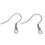 Cruach dhosmálta Hook Earwire, 304 Cruach dhosmálta, le lúb, dath bunaidh, 20.50x9x20.50mm, Poll:Thart 2mm, 1000ríomhairí pearsanta/Mála, Díolta De réir Mála