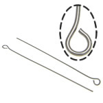 Rozsdamentes acél Eyepins, 304 rozsdamentes acél, az eredeti szín, 0.60x50mm, Lyuk:Kb 2mm, Kb 7692PC-k/KG, Által értékesített KG