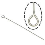 Rostfritt stål Eyepins, 304 rostfritt stål, ursprungliga färgen, 0.60x45mm, Hål:Ca 2mm, Ca 9091PC/KG, Säljs av KG