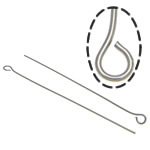 Nerūdijančio plieno Eyepins, 304 Nerūdijantis plienas, Originali spalva, 0.60x40mm, Skylė:Apytiksliai 2mm, Apytiksliai 9091kompiuteriai/KG, Pardavė KG