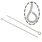 Rozsdamentes acél Eyepins, 304 rozsdamentes acél, az eredeti szín, 0.60x35mm, Lyuk:Kb 2mm, Kb 9091PC-k/KG, Által értékesített KG