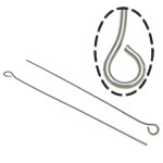 Rozsdamentes acél Eyepins, 304 rozsdamentes acél, az eredeti szín, 0.60x26mm, Lyuk:Kb 2mm, Kb 14286PC-k/KG, Által értékesített KG