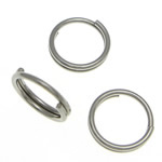 Rustfrit stål Split Ring, 304 rustfrit stål, Runde, oprindelige farve, 6x6x1.20mm, Ca. 15000pc'er/KG, Solgt af KG