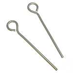 Ottone Eyepin, placcato color platino, assenza di piombo & cadmio, 18x0.70mm, Foro:Appross. 2mm, Appross. 5555PC/kg, Venduto da kg