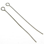 النحاس Eyepin, لون البلاتين مطلي, الرصاص والكادميوم الحرة, 40x0.70mm, حفرة:تقريبا 2mm, apppeox 3700/KG, تباع بواسطة KG