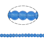 كريستال الخرز جولة, بلور, ياقوت أزرق, 4mm, حفرة:تقريبا 1mm, طول 11 بوصة, 10جدائل/حقيبة, تباع بواسطة حقيبة