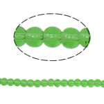 Ronde kristal kralen, Fern Green, 4mm, Gat:Ca 1mm, Lengte Ca 13 inch, 10strengen/Bag, Verkocht door Bag