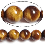 Tiger Eye perle, Krug, prirodan, 4mm, Rupa:Približno 0.8mm, Dužina 15 inčni, 10pramenovi/Lot, Prodano By Lot