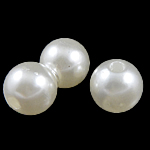 Perline in plastica, ABS plastica, Cerchio, bianco, 10mm, Foro:Appross. 2mm, Appross. 890PC/borsa, Venduto da borsa