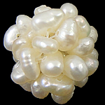 Bola de cluster de pérolas cultivadas, Pérolas de água doce, Roda, branco, 15mm, vendido por PC