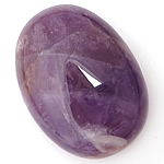 Ametisti Cabochon, Flat Oval, Helmikuuta Birthstone & suoraseinämäisten, 18x25x7-7.5mm, 10PC/laukku, Myymät laukku