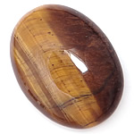 Tiger Eye Cabochon, Flat Oval, suoraseinämäisten, 22x30x7-7.5mm, 10PC/laukku, Myymät laukku