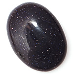 Kék Goldstone Cabochon, Lapos ovális, lapos vissza, 22x30x7-7.5mm, 10PC-k/Bag, Által értékesített Bag