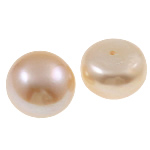 Hälften Borrade odlad sötvattenspärla pärlor, Freshwater Pearl, Rund, naturlig, Halvborrade, ljusrosa, Grade AA, 13-14mm, Hål:Ca 0.8mm, Säljs av Par