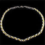 Crystal Freshwater Pearl Halsband, med Kristall & Glass Seed Beads, järn lås, Rund, naturlig, 4-5mm, Såld Per 22 inch Strand