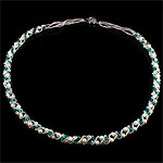 Crystal Freshwater Pearl Halsband, med Kristall & Glass Seed Beads, järn lås, Rund, naturlig, 4-5mm, Såld Per 22 inch Strand