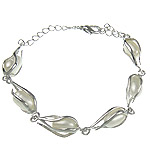 Fionnuisce saothraithe Pearl Bracelet, Pearl Fionnuisce, le Sinc Alloy, iarann clasp gliomach, 8x26mm, Díolta Per 7.5 Inse Snáithe