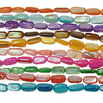 Perles de coquille colore naturelle, rectangle, couleurs mélangées, 6-14mm, Trou:Environ 1mm, Longueur Environ 11.8 pouce, 10Strandstoron/sac, Vendu par sac