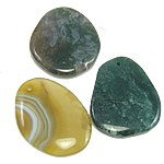 Ciondoli gioielli in Agata, agate misto, misto, 44-50mm, Foro:Appross. 2.5mm, 30PC/borsa, Venduto da borsa